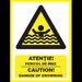 Placuta atentie pericol de inec caution danger of drowning